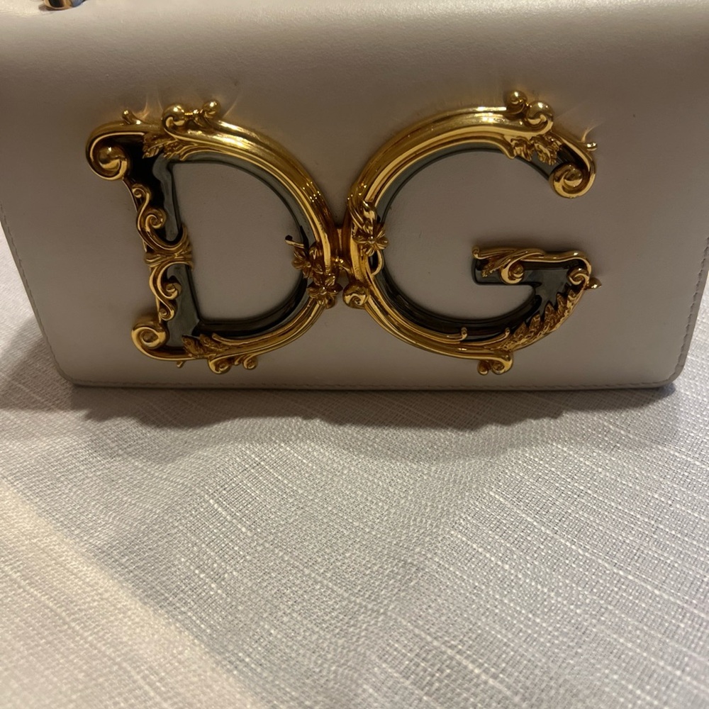 Dolce & Gabbana White Clutch with Gold Accents